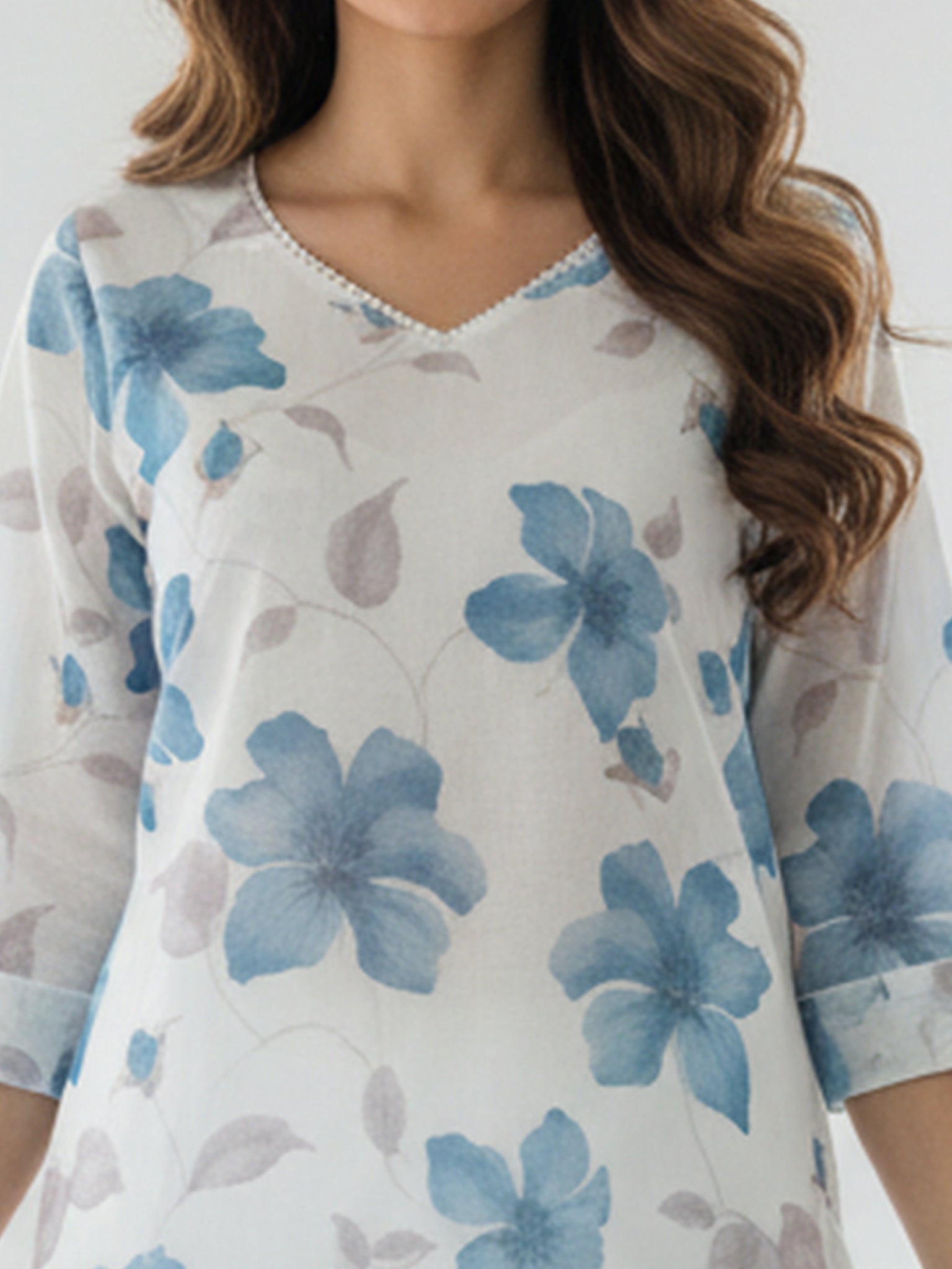 Kota Linen Printed Straight Kurta