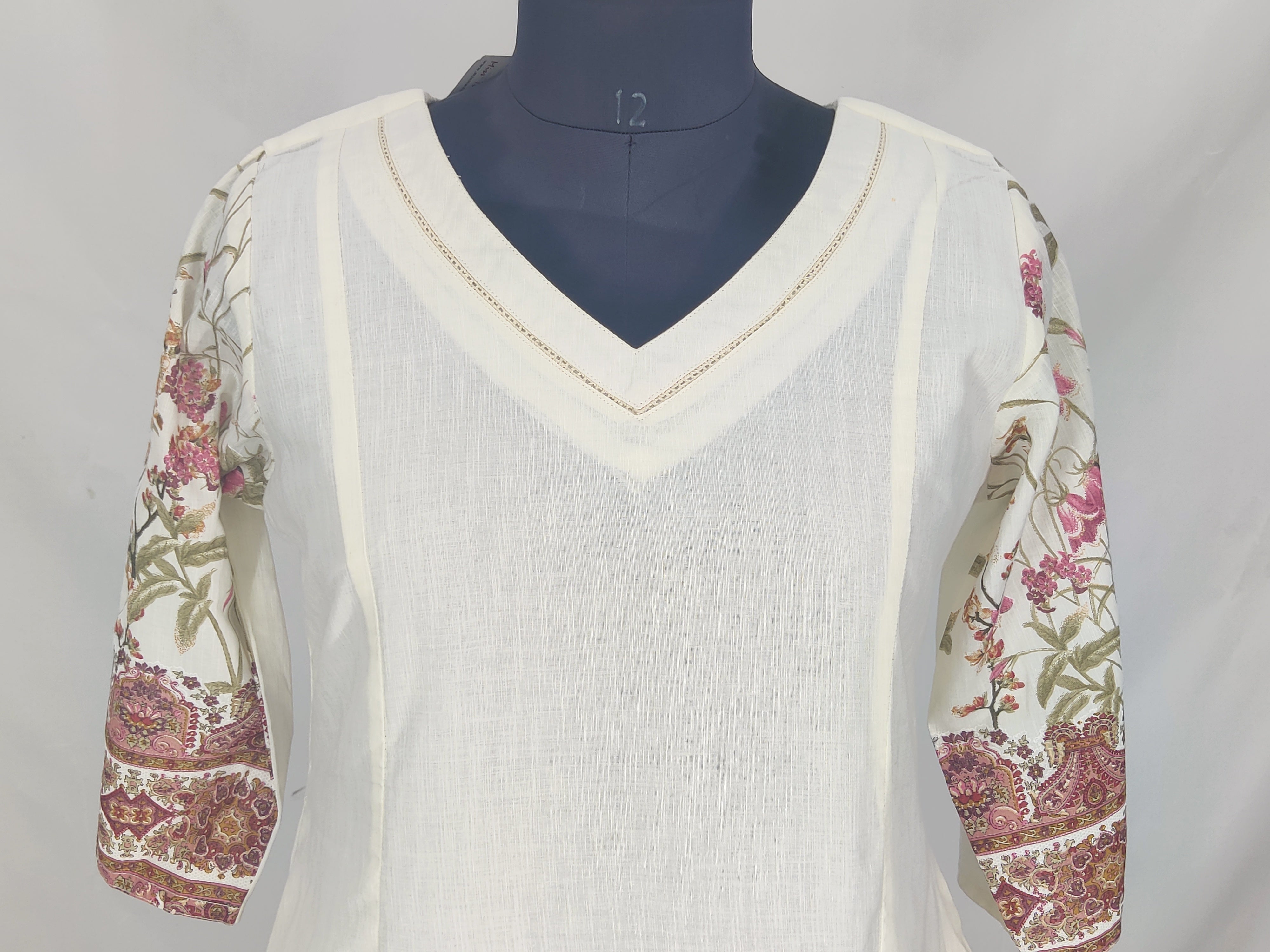 Linen Cotton Damen A-Line Kurta