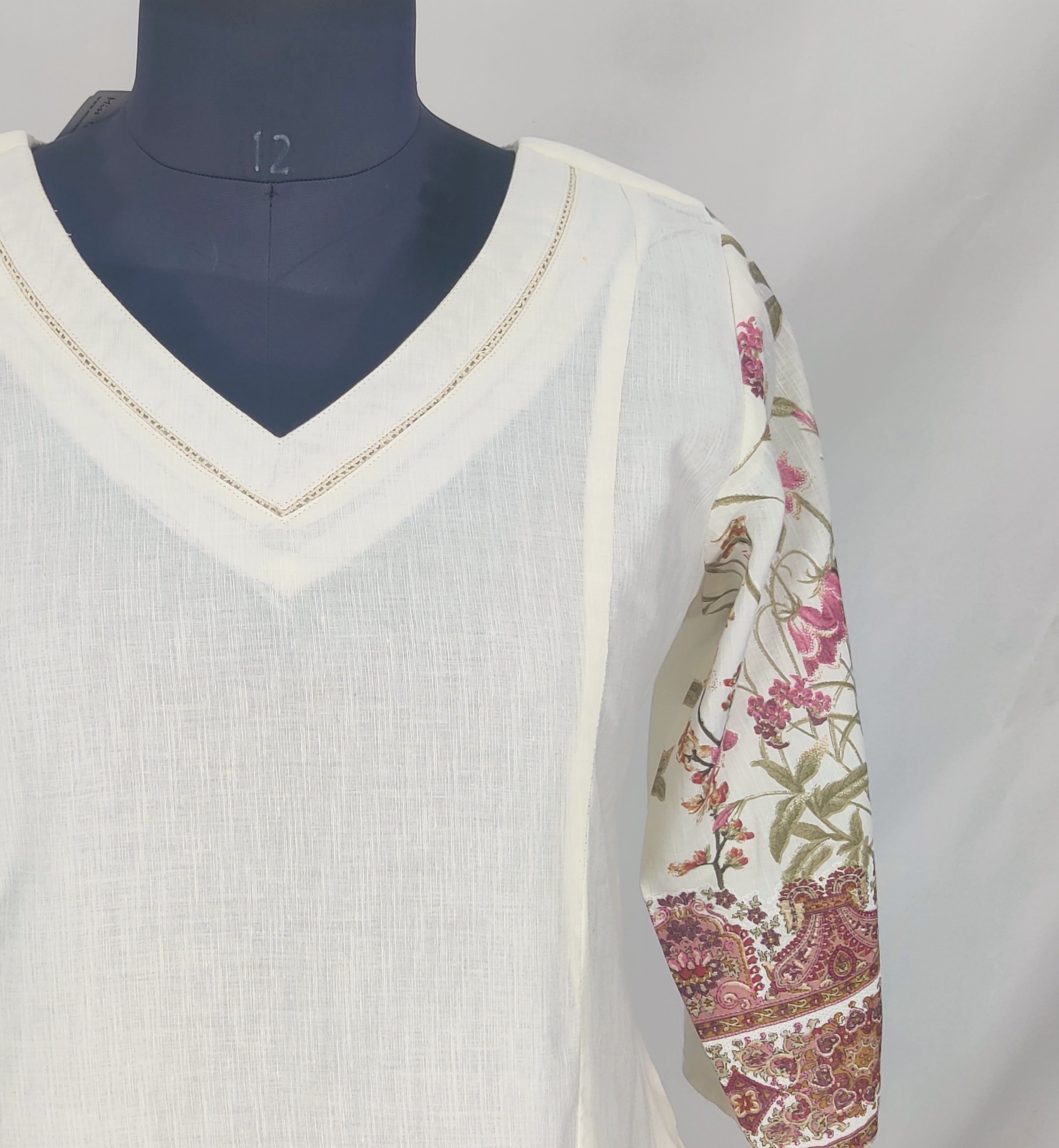 Linen Cotton Damen A-Line Kurta