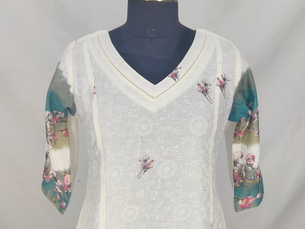 Linen Cotton Damen A-Line Kurta