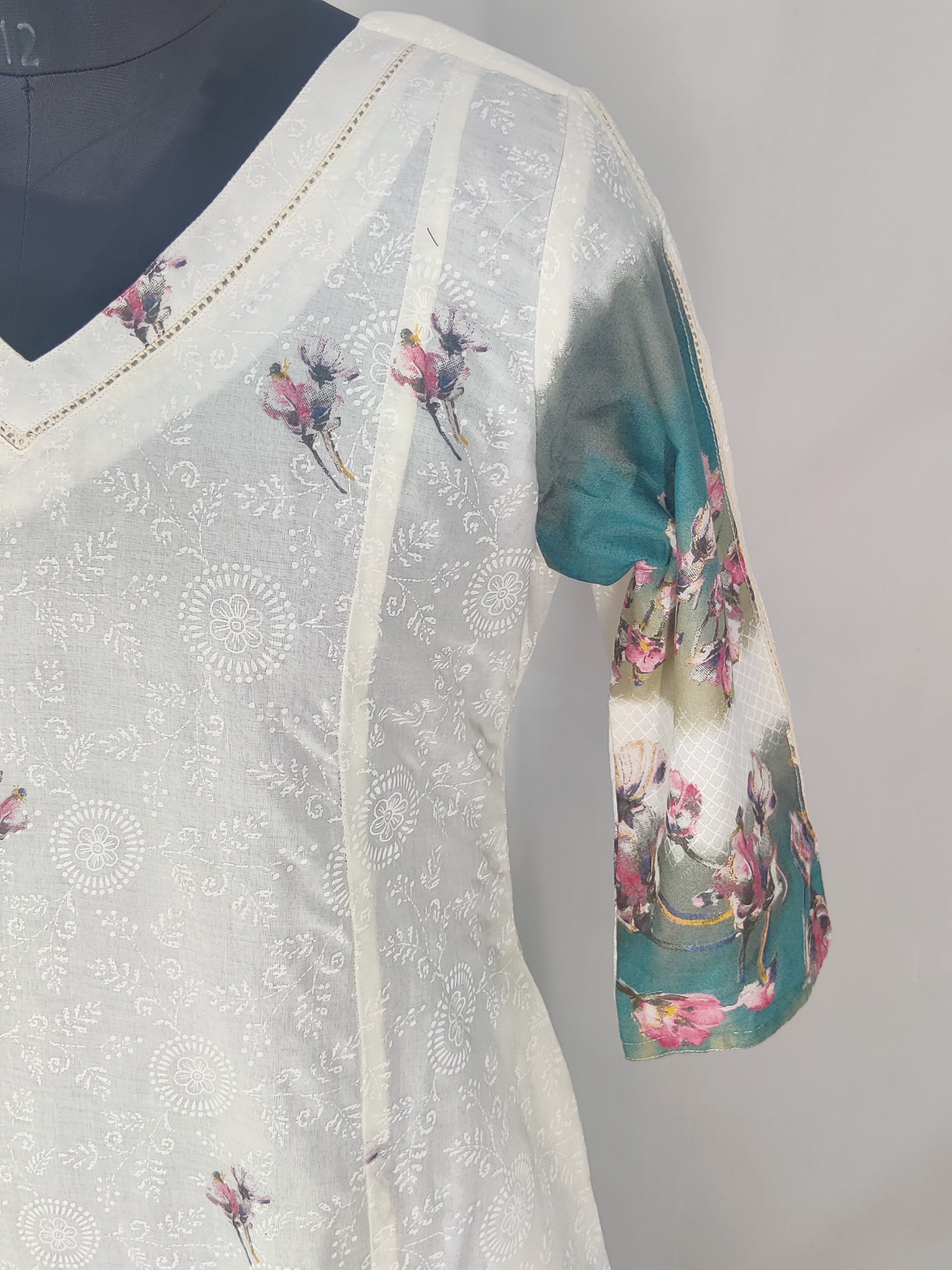 Linen Cotton Damen A-Line Kurta