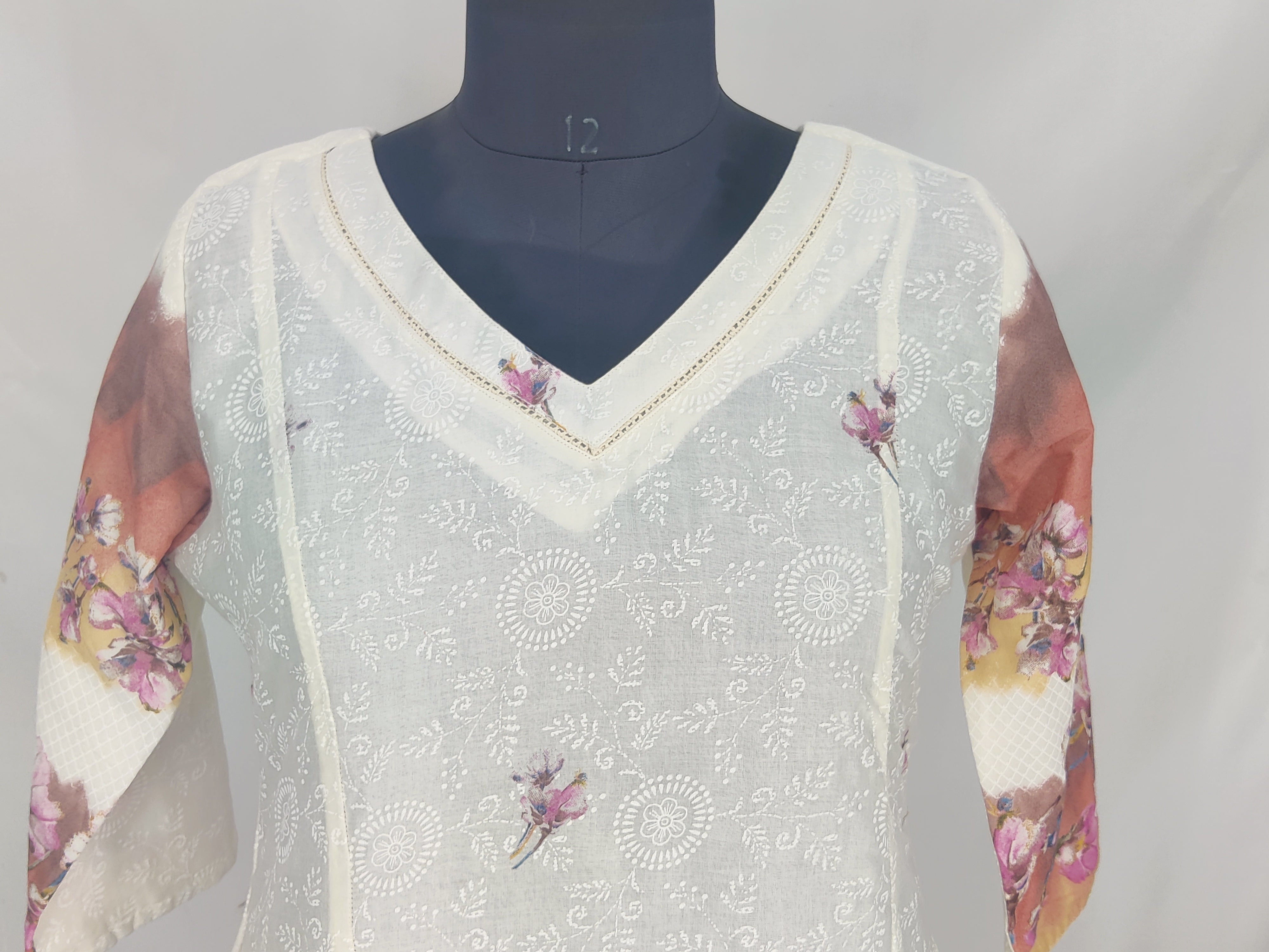 Linen Cotton Damen A-Line Kurta