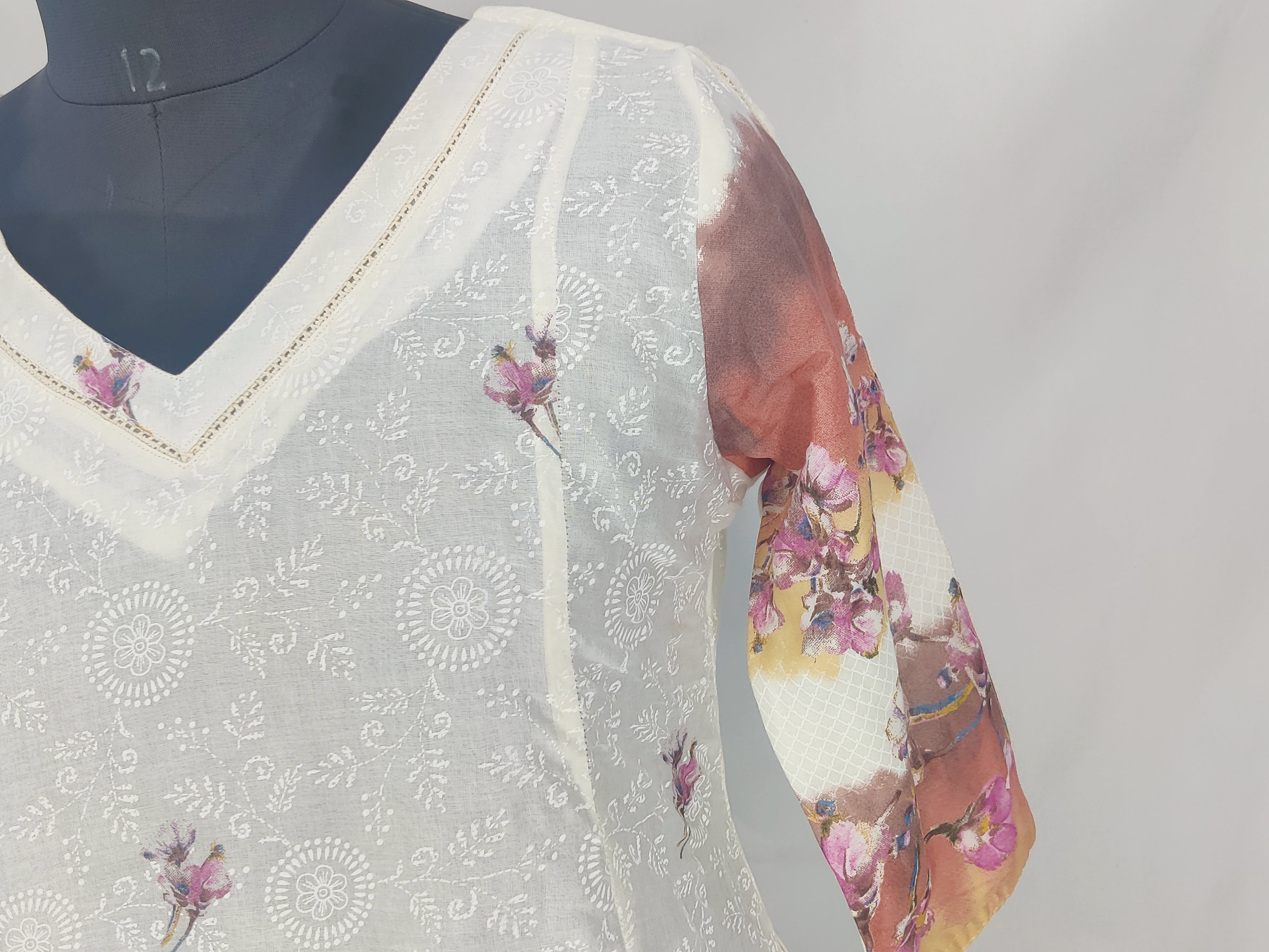 Linen Cotton Damen A-Line Kurta