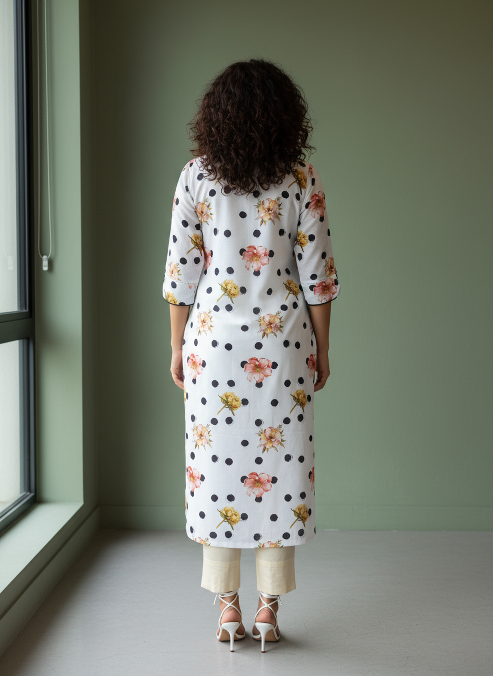 Linen Cotton Printed Straight Kurta