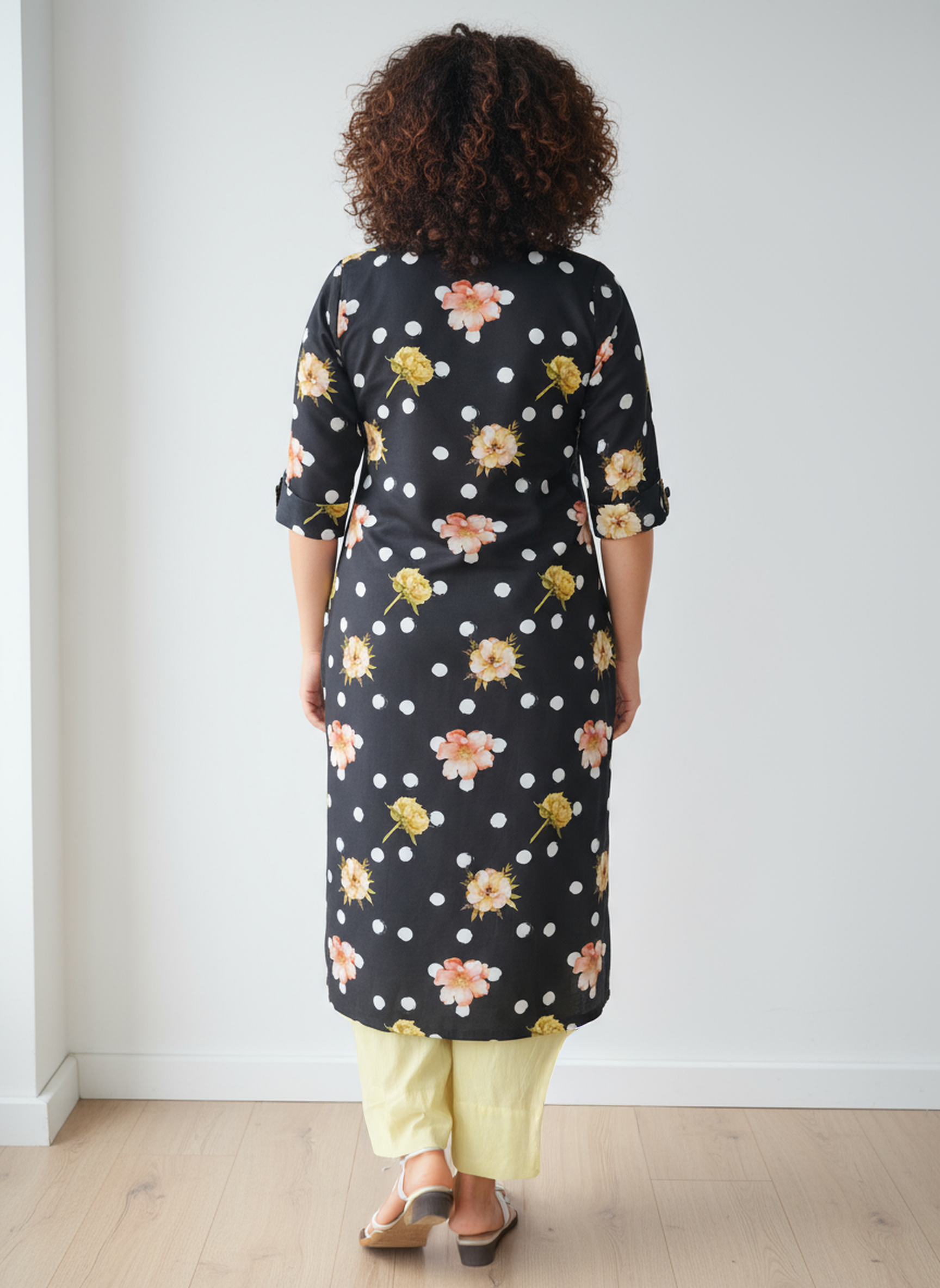 Linen Cotton Printed Straight Kurta