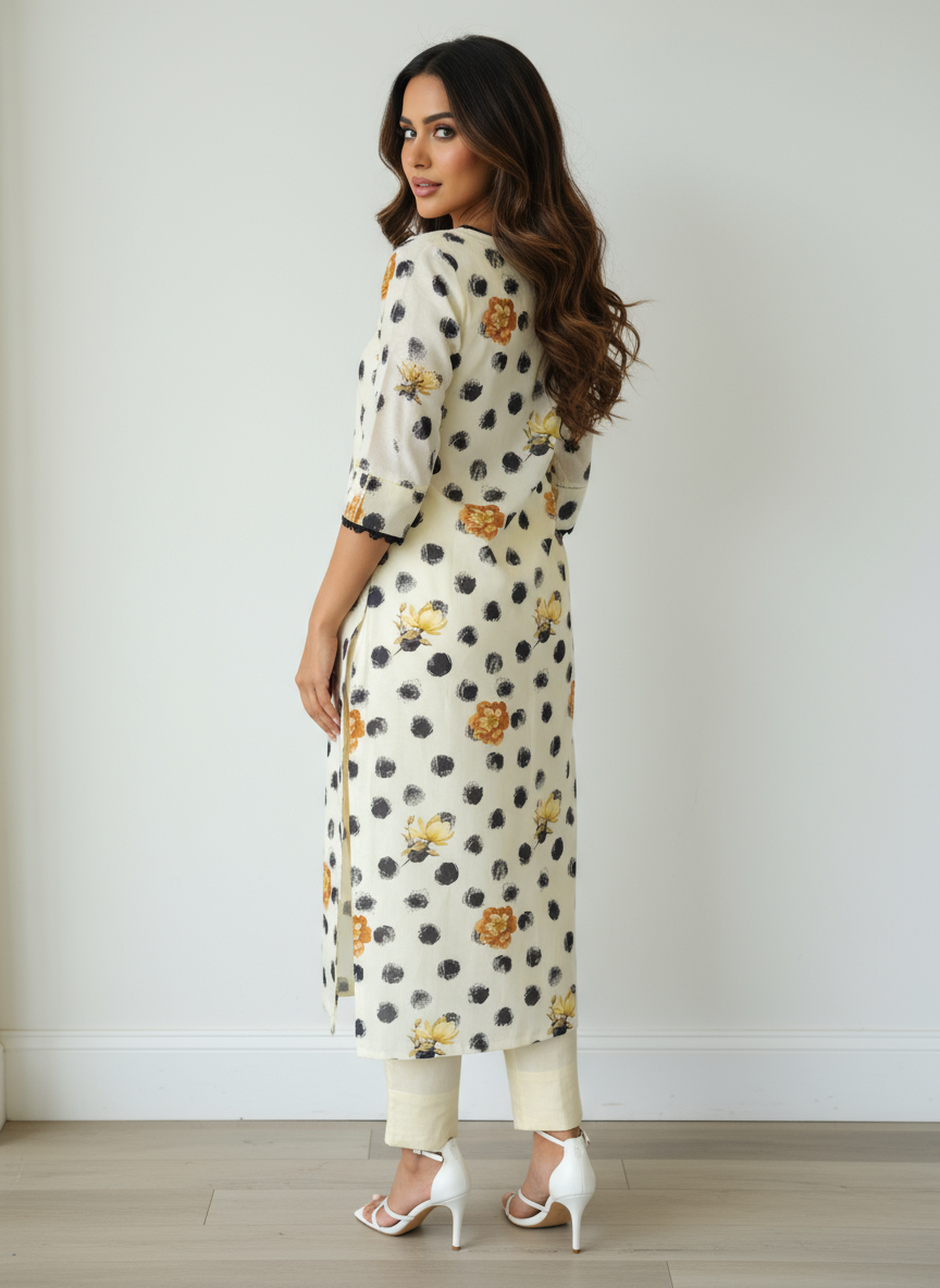 Linen Cotton Printed Straight Kurta