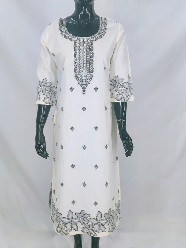 Cotton Jaquard Straight Kurta