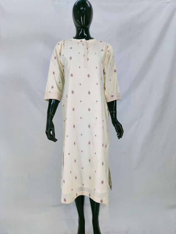 Cotton Self Design Straight Kurta