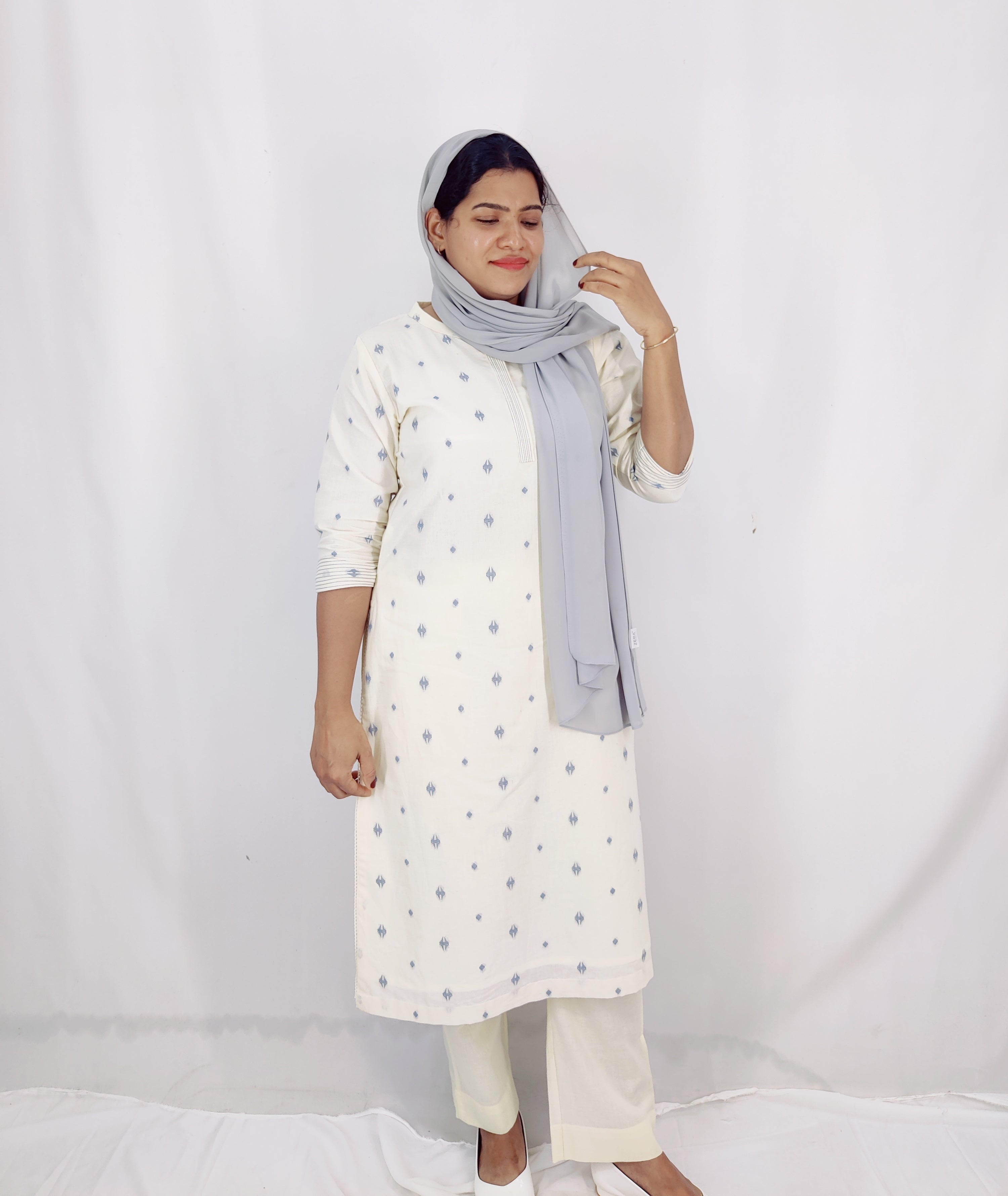 Cotton Self Design Straight Kurta