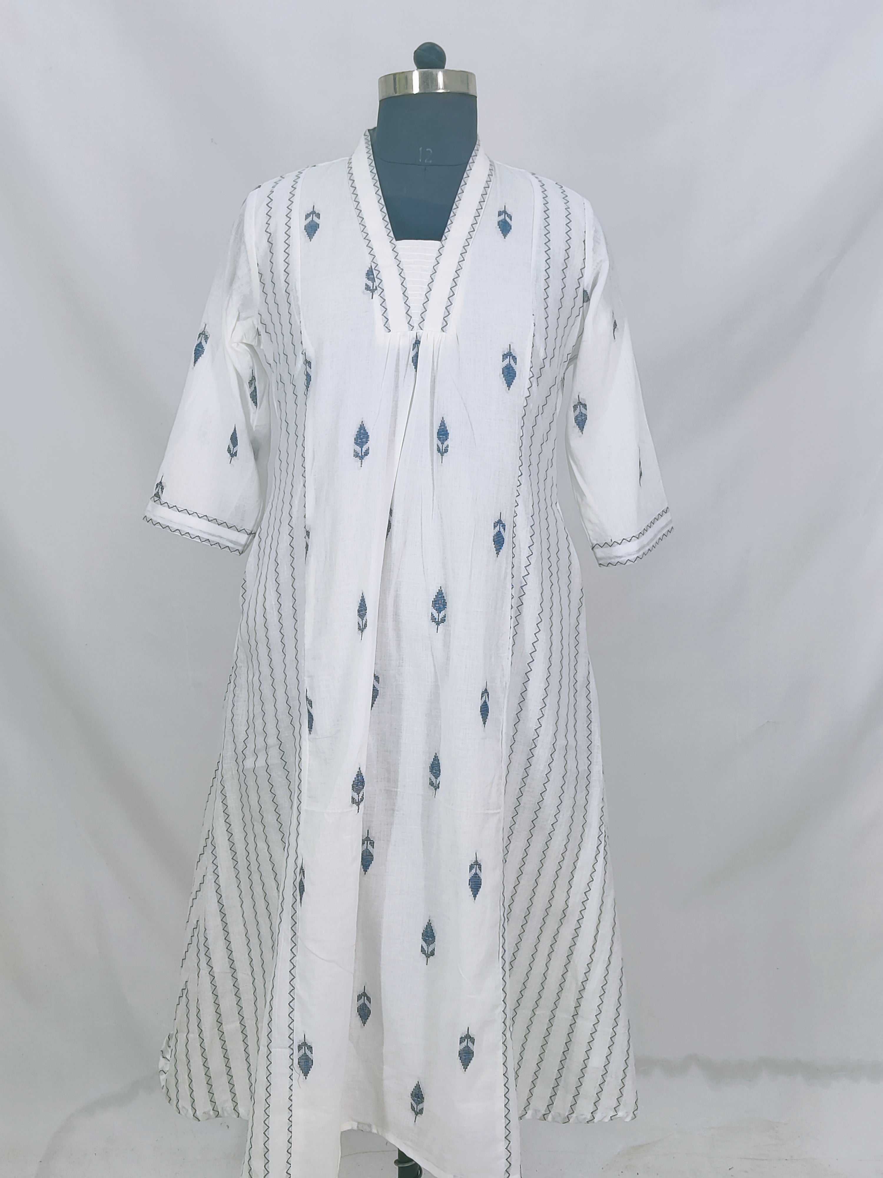Cotton Self Design A-Line Kurta