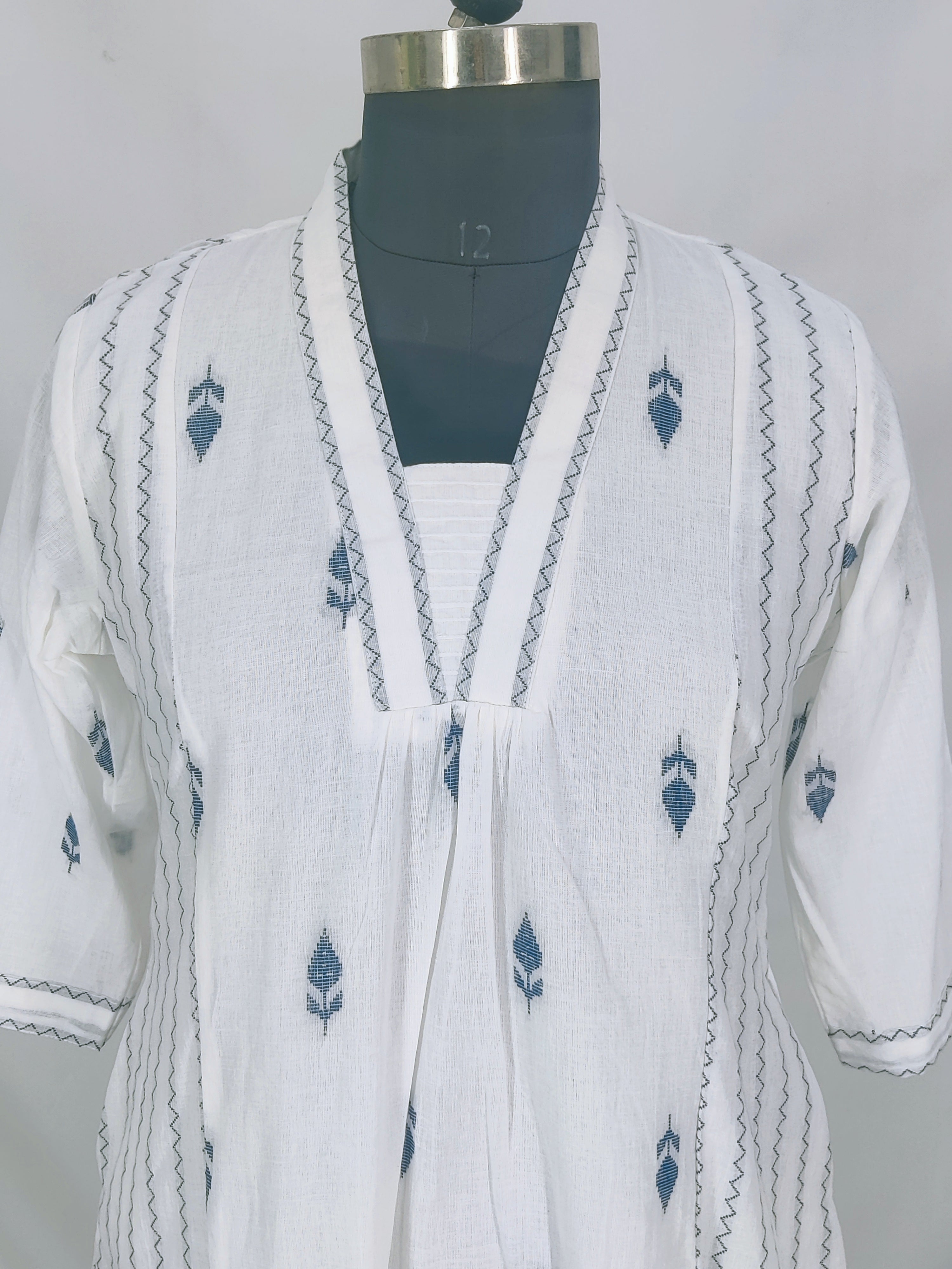 Cotton Self Design A-Line Kurta