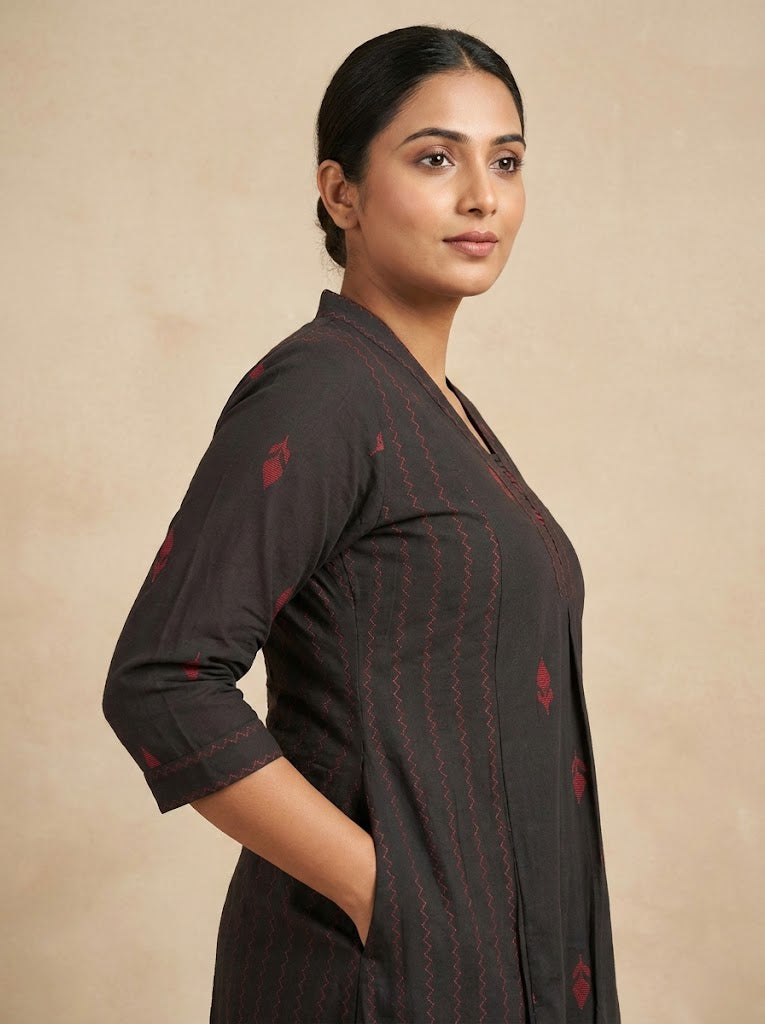 Cotton Self Design A-Line Kurta