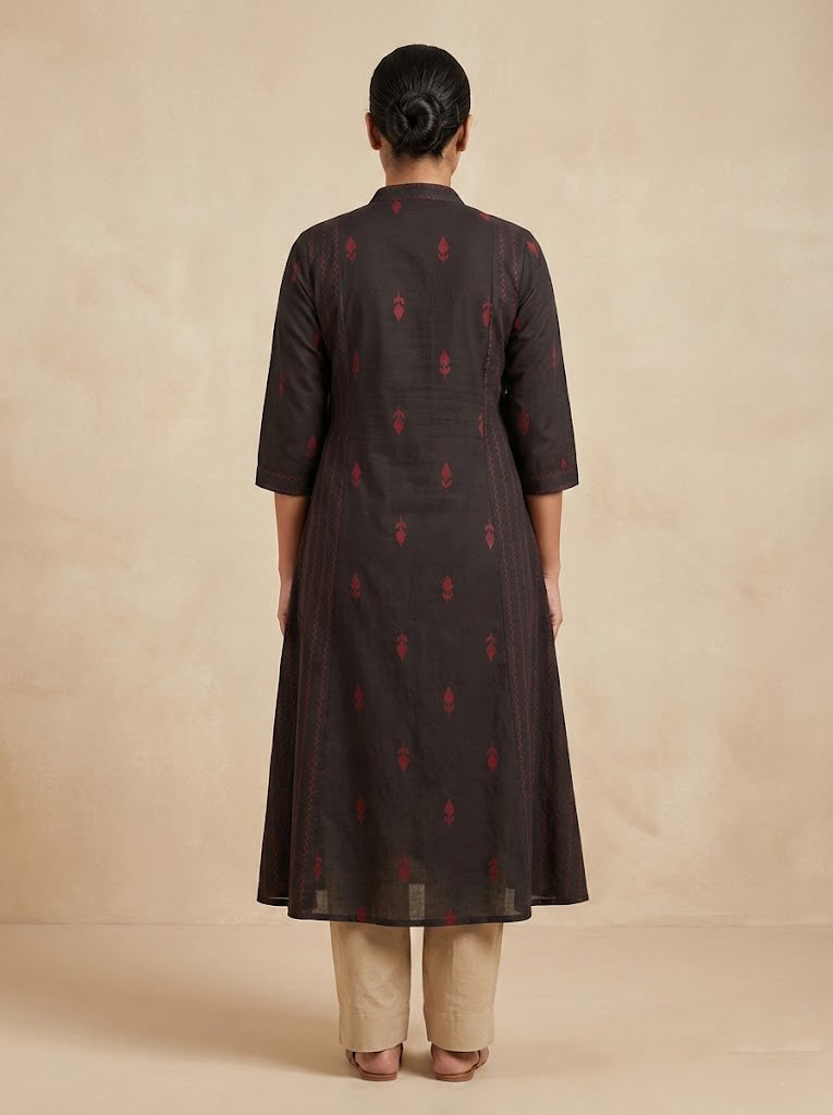 Cotton Self Design A-Line Kurta