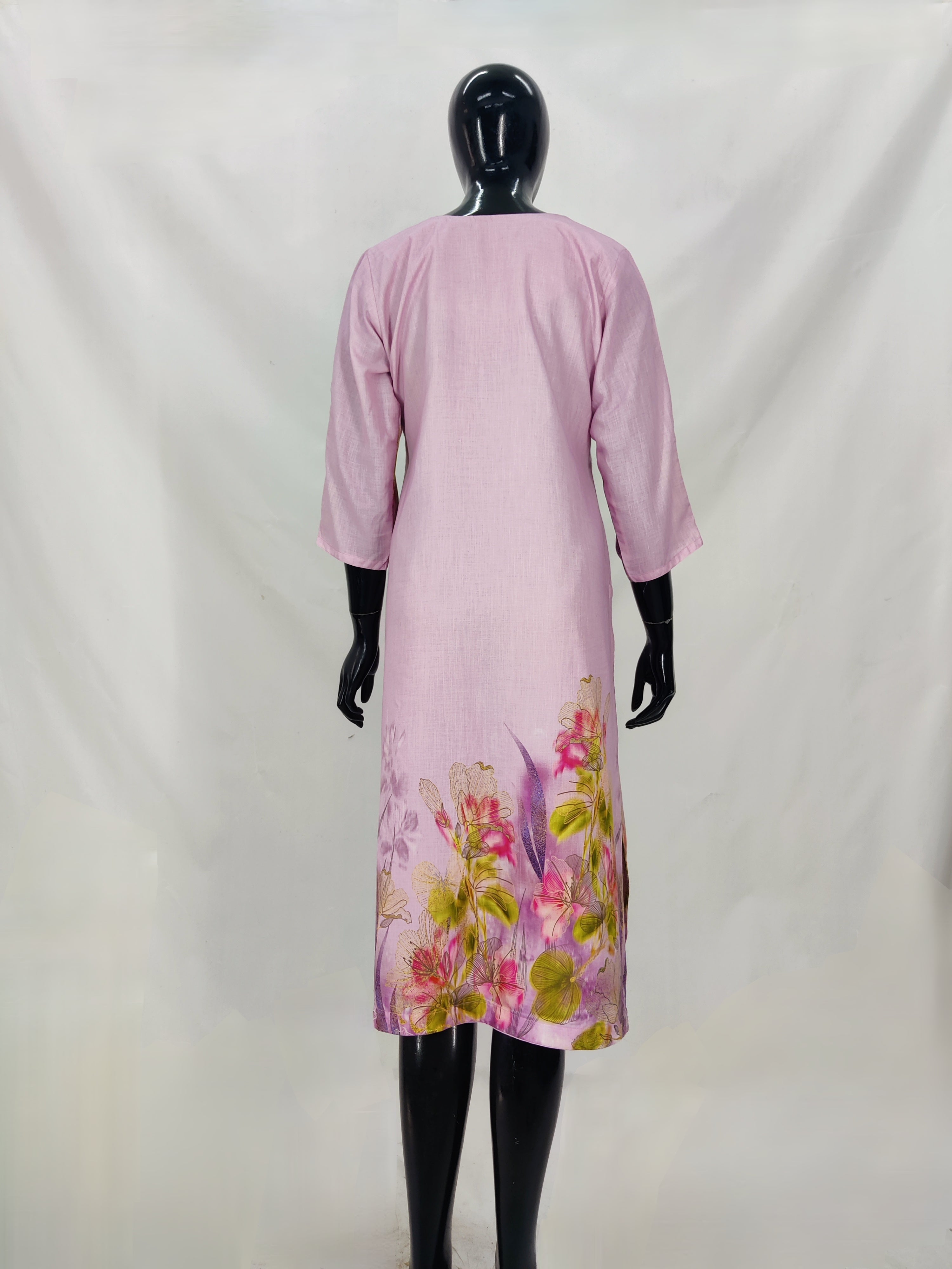 Linen Cotton Printed Straight Kurta
