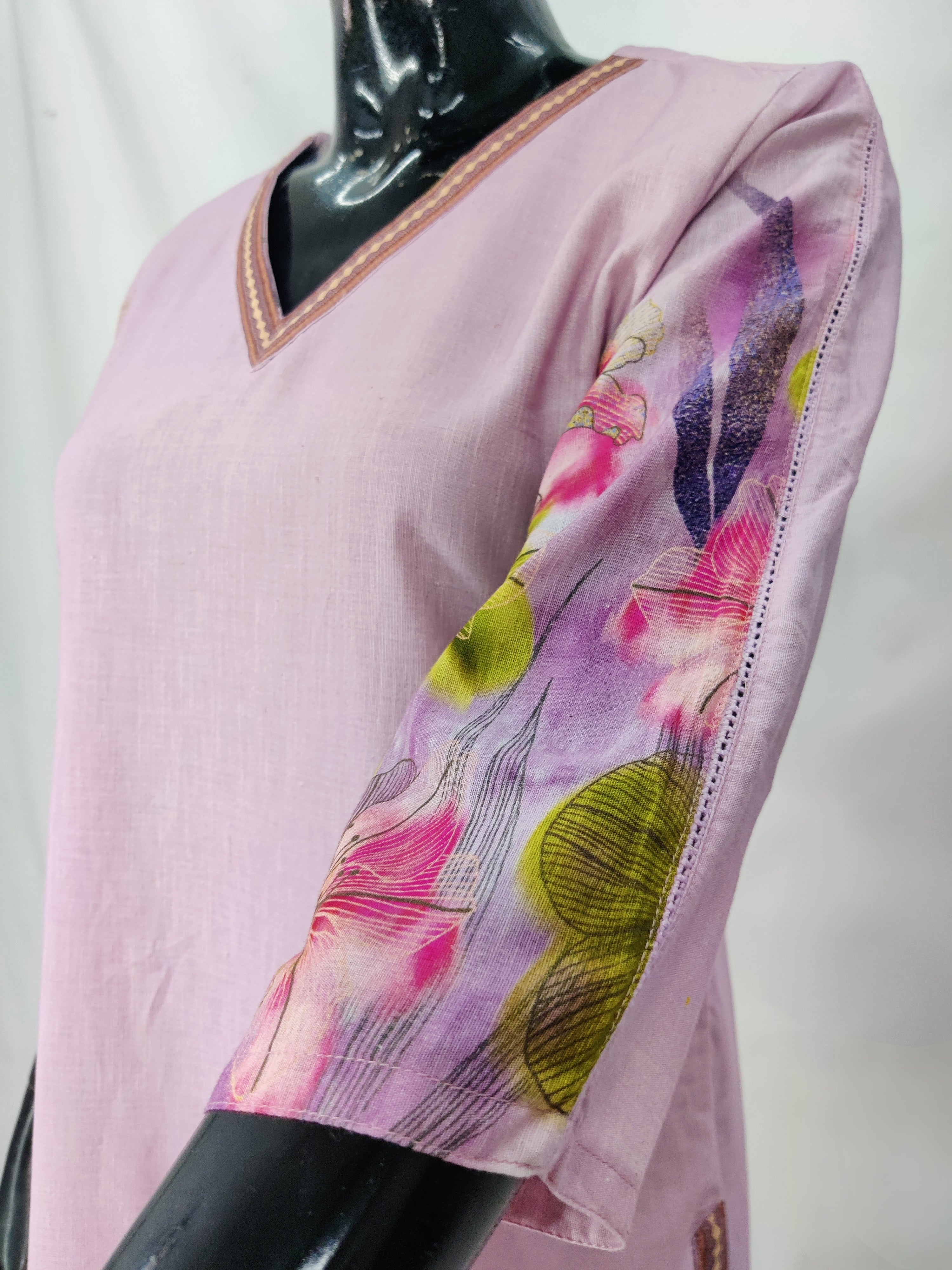 Linen Cotton Printed Straight Kurta