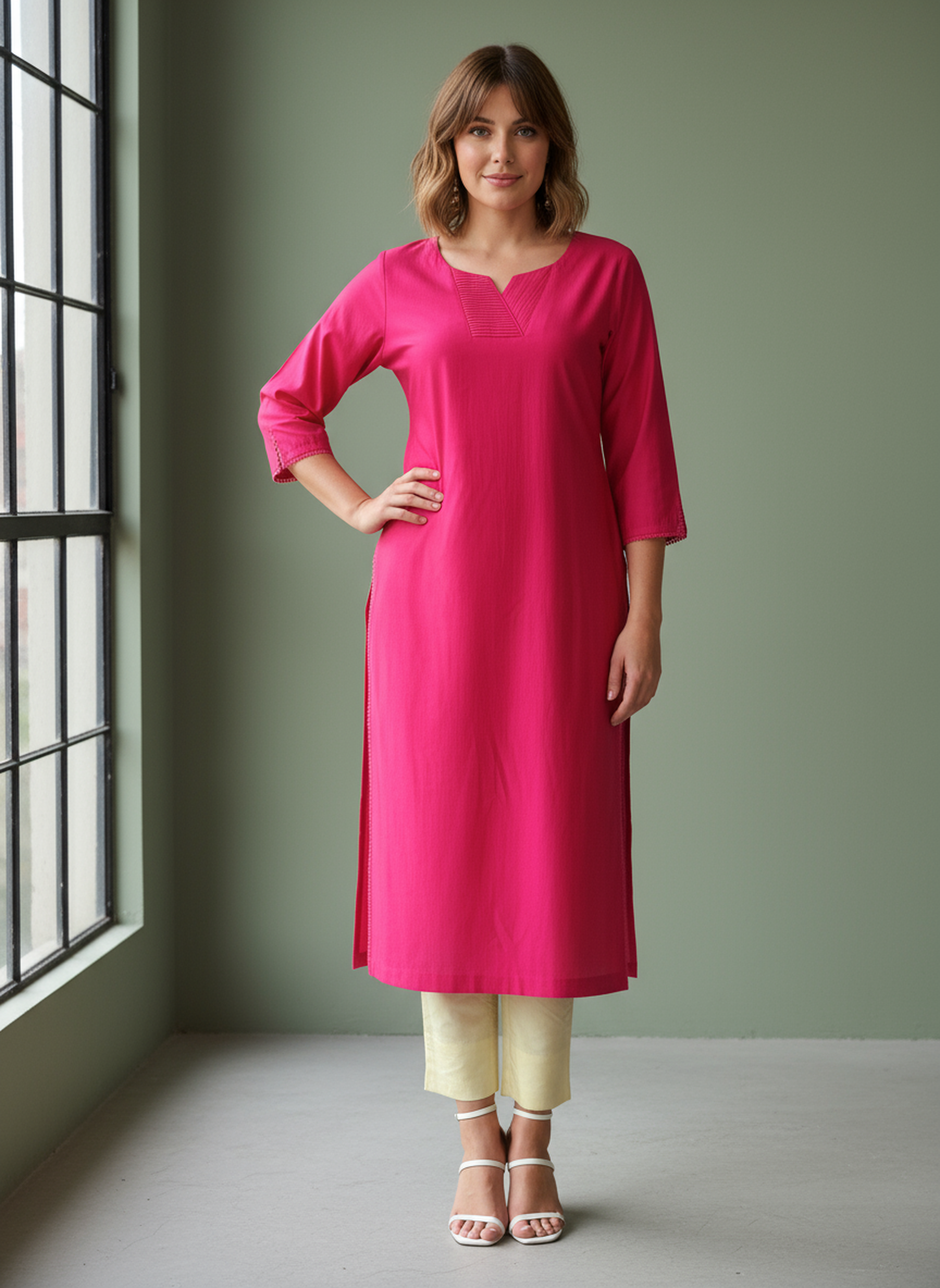 Viscose Silk Solid Kurta
