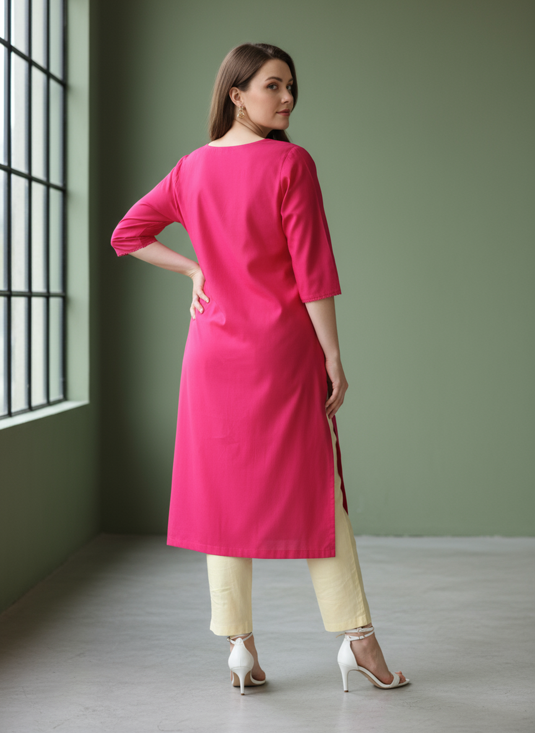 Viscose Silk Solid Kurta