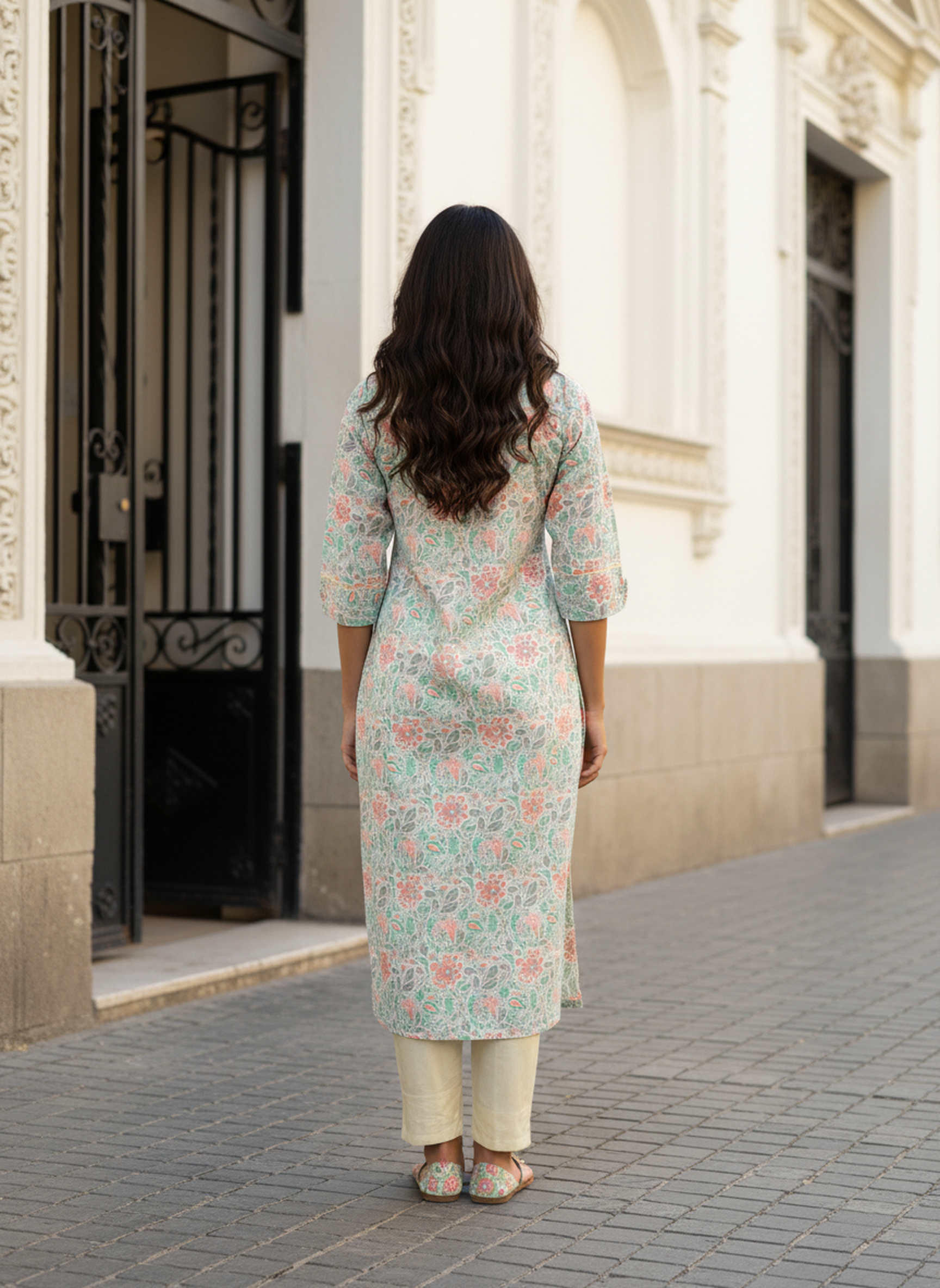 Cotton Printed Straight Kurta
