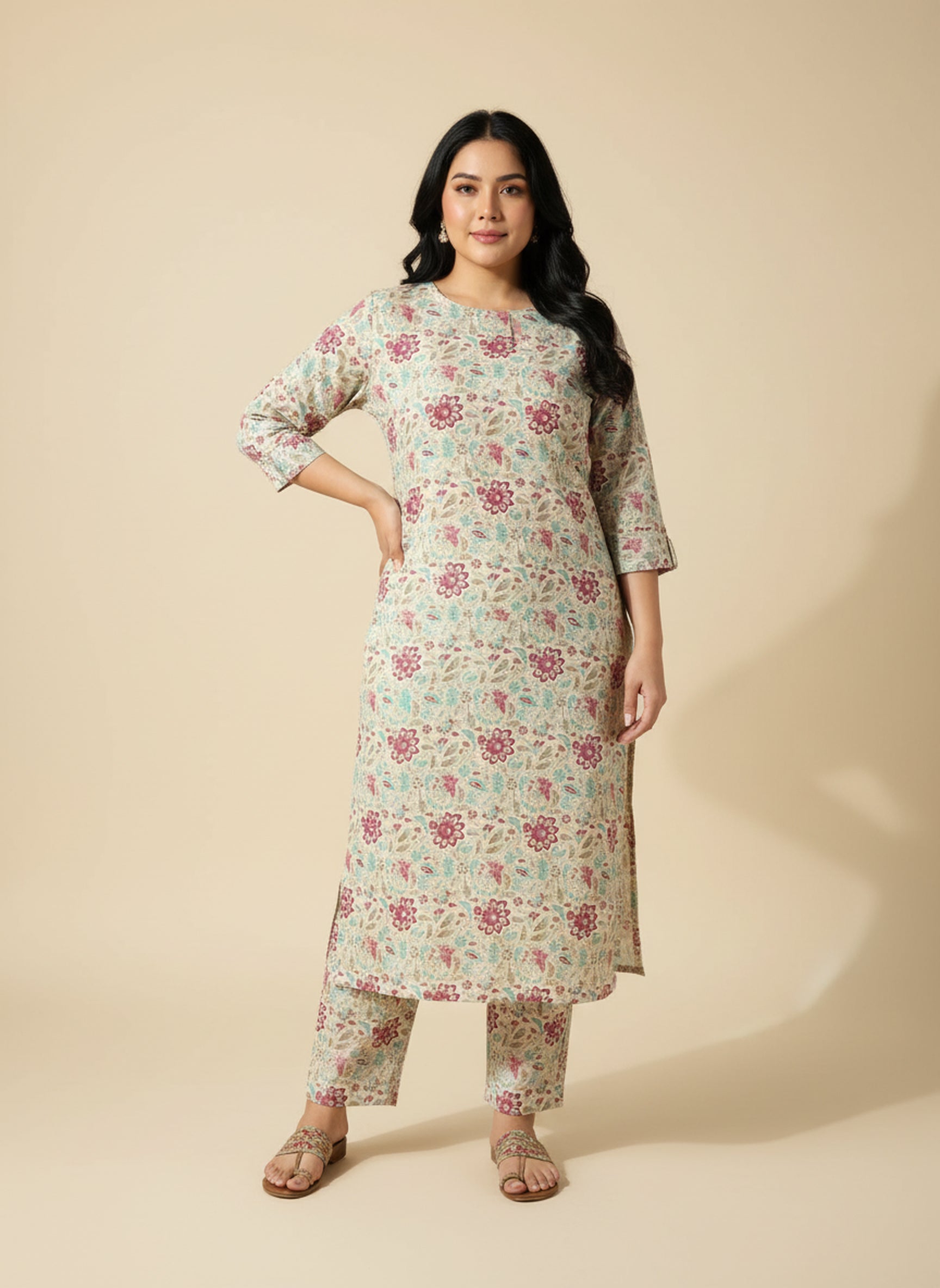 Cotton Printed Straight Kurta