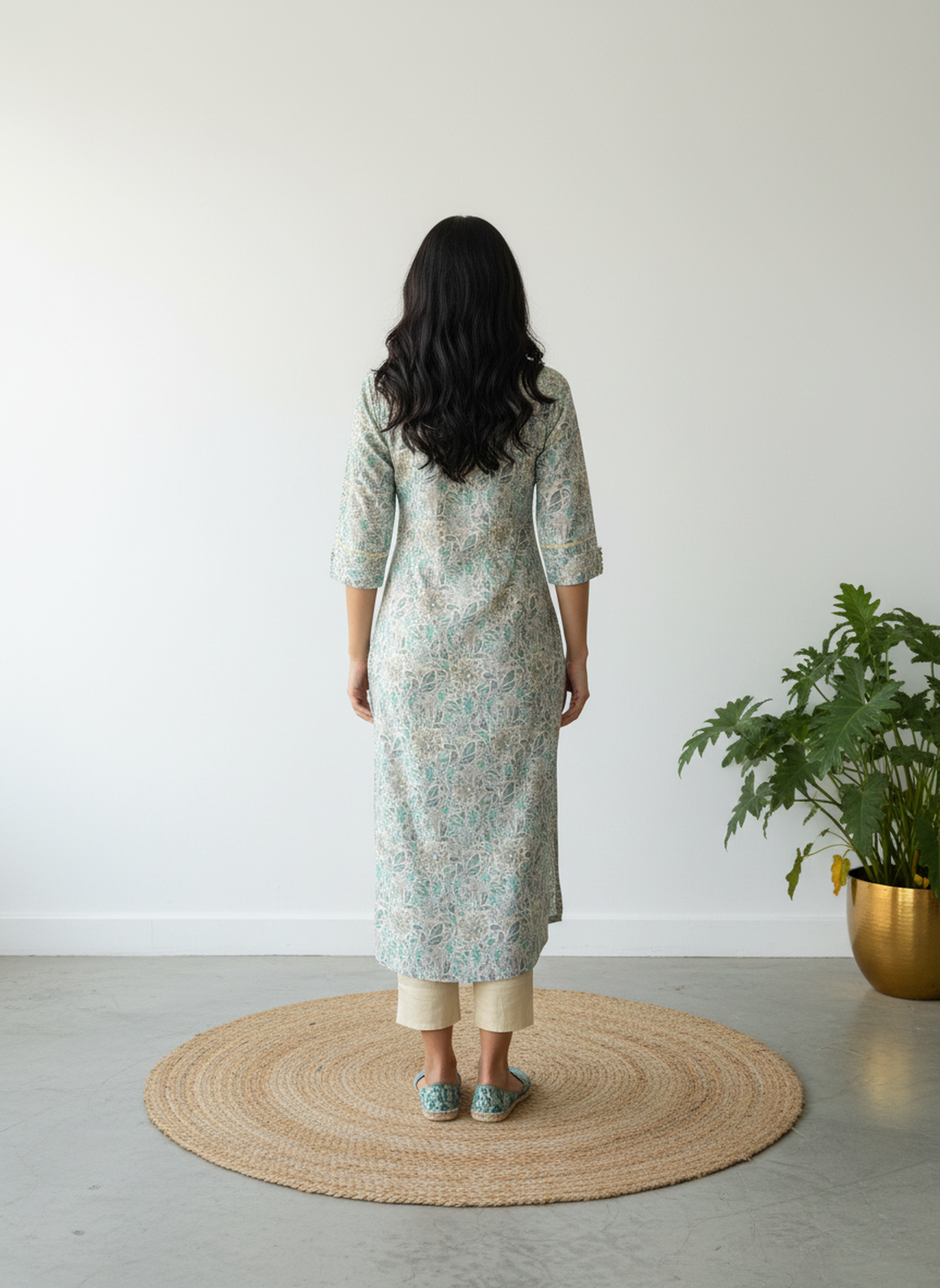 Cotton Printed Straight Kurta