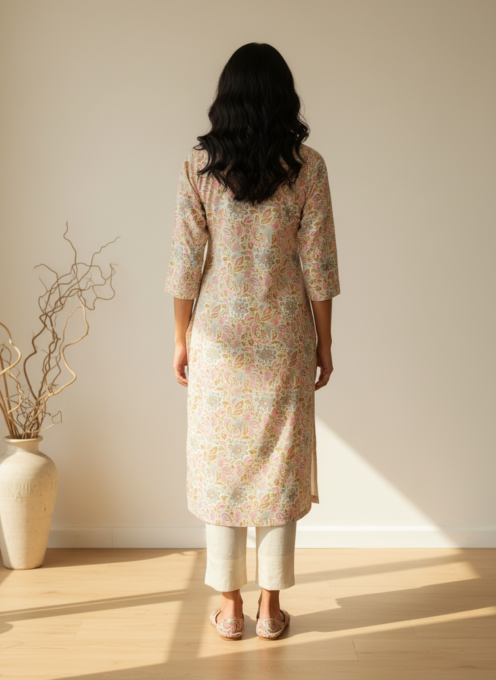 Cotton Printed Straight Kurta