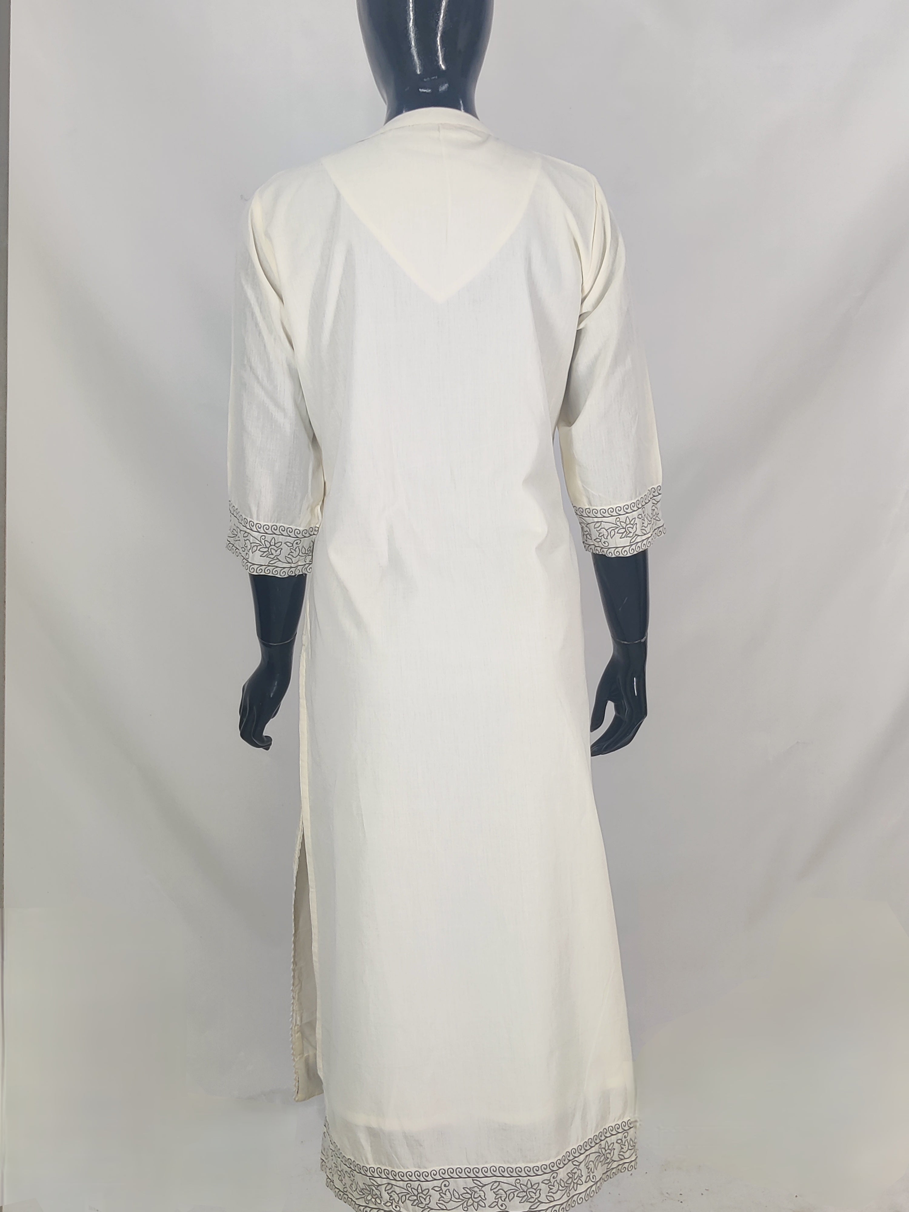 Cotton Jaquard Straight Kurta