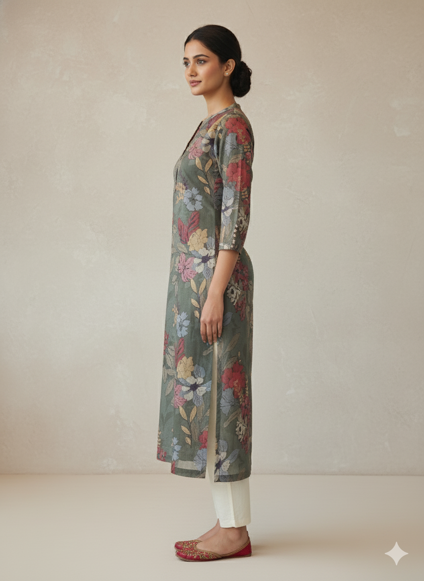 Organdy Cotton Straight Kurta