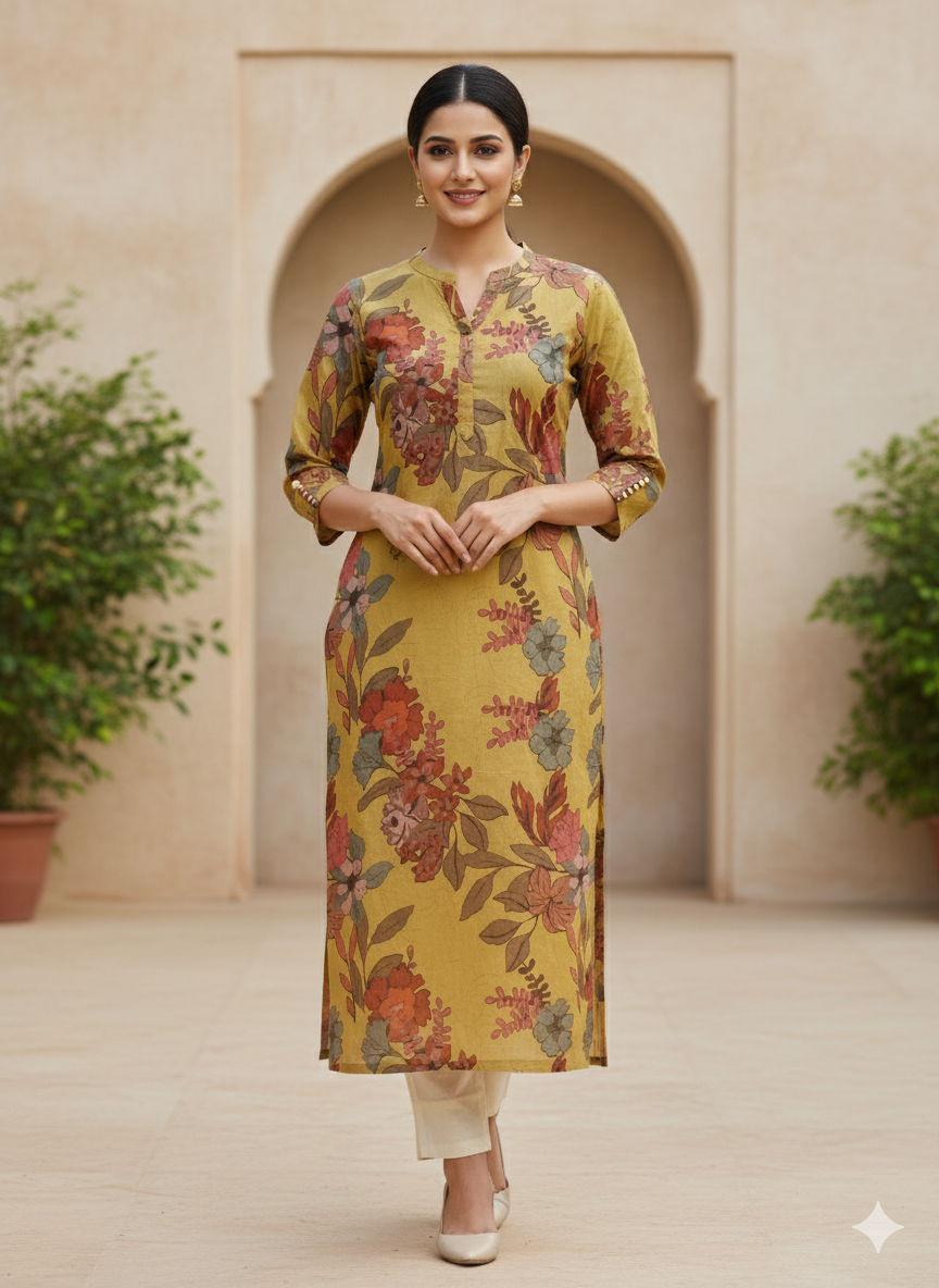 Organdy Cotton Straight Kurta