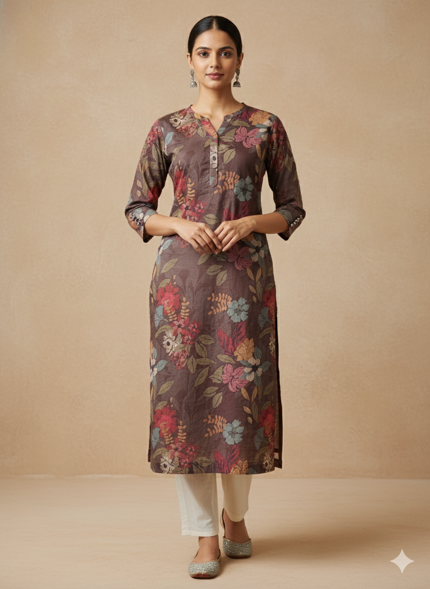 Organdy Cotton Straight Kurta