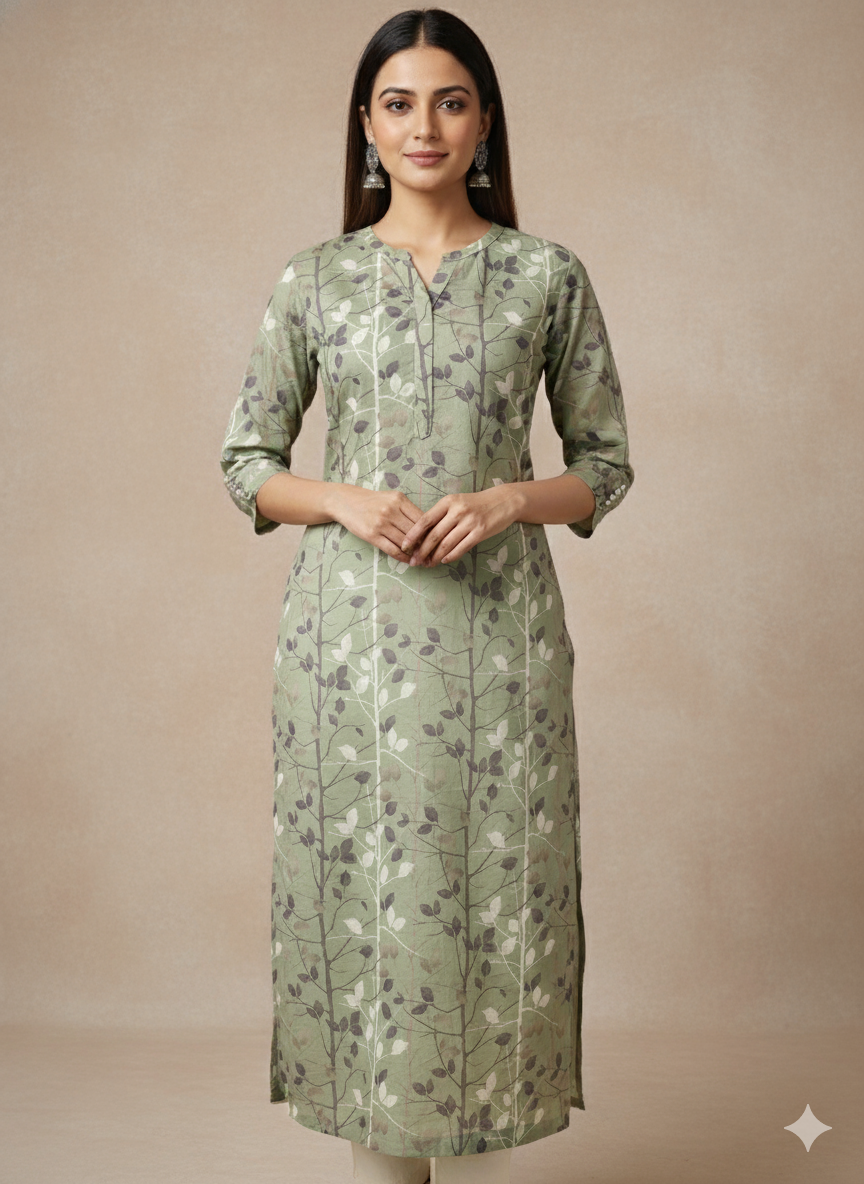 Organdy Cotton Straight Kurta