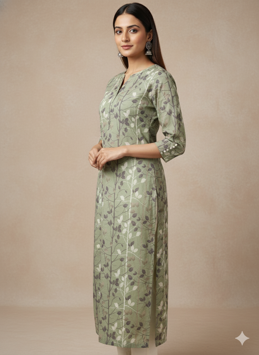 Organdy Cotton Straight Kurta