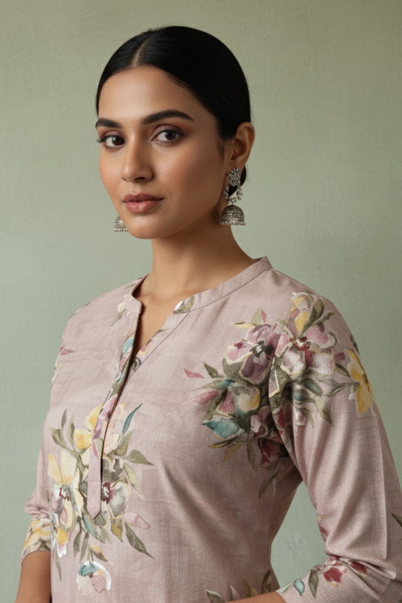 Cotton Foil  Print Straight  Kurta