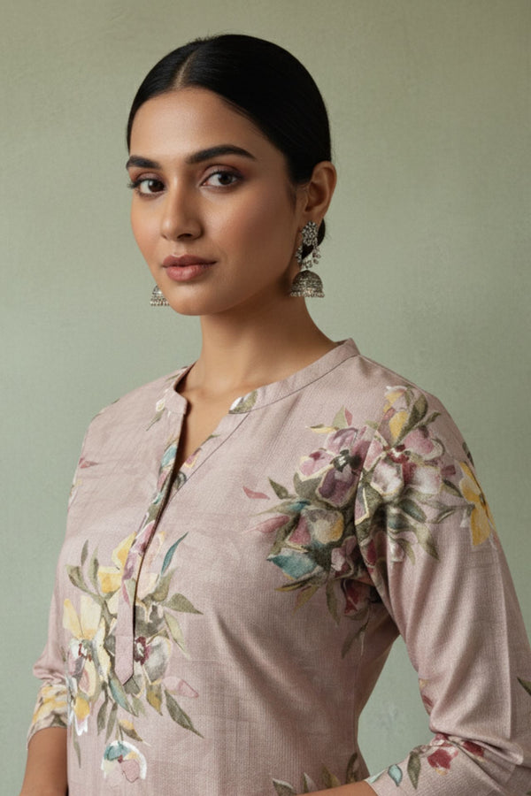 Cotton Foil  Print Straight  Kurta