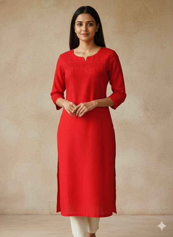 Jerna Silk Solid Straight Kurta