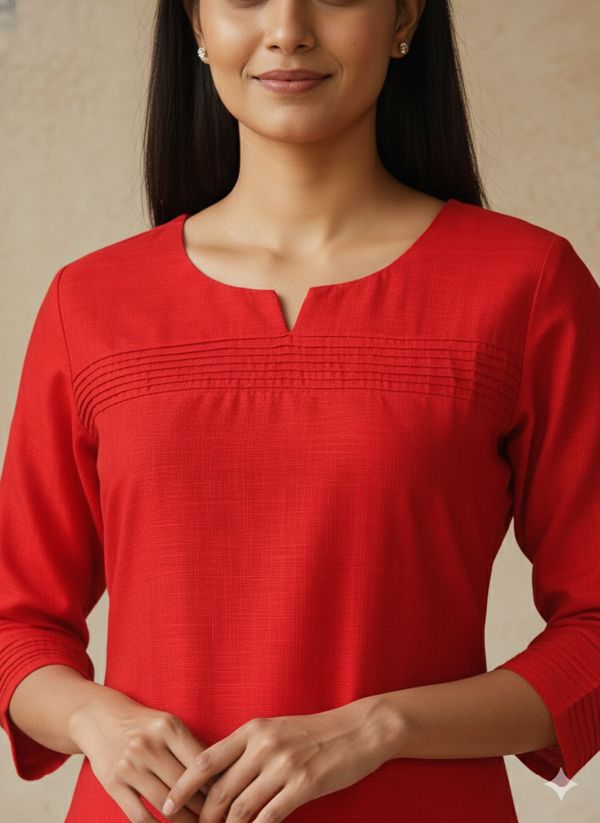 Jerna Silk Solid Straight Kurta