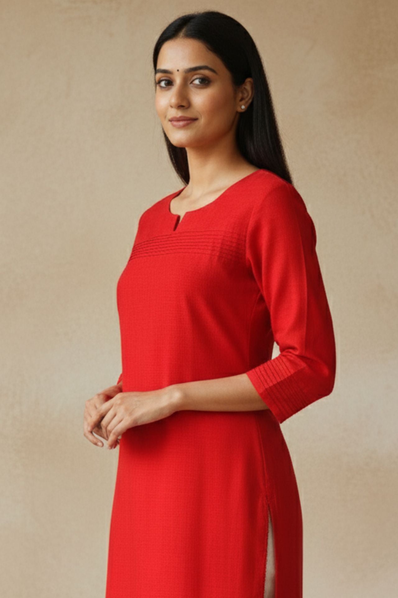 Jerna Silk Solid Straight Kurta