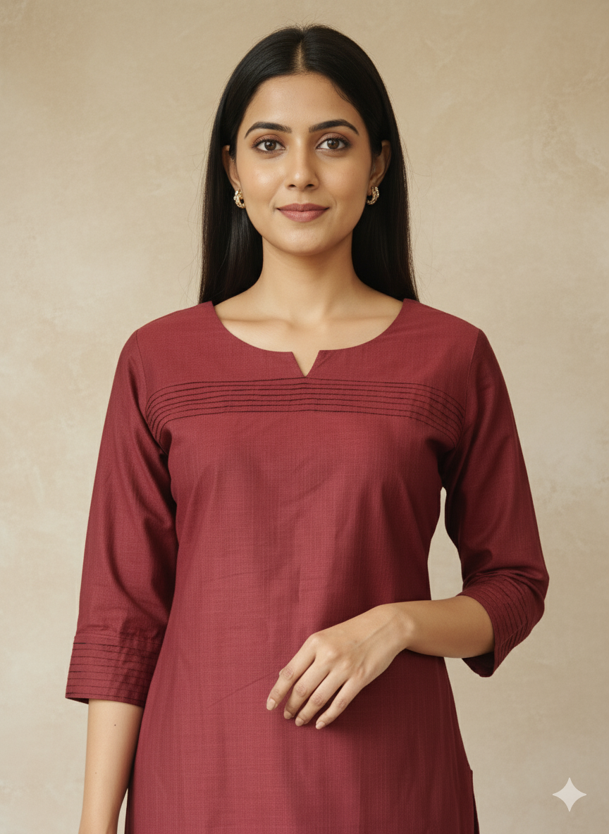 Jerna Silk Solid Straight Kurta