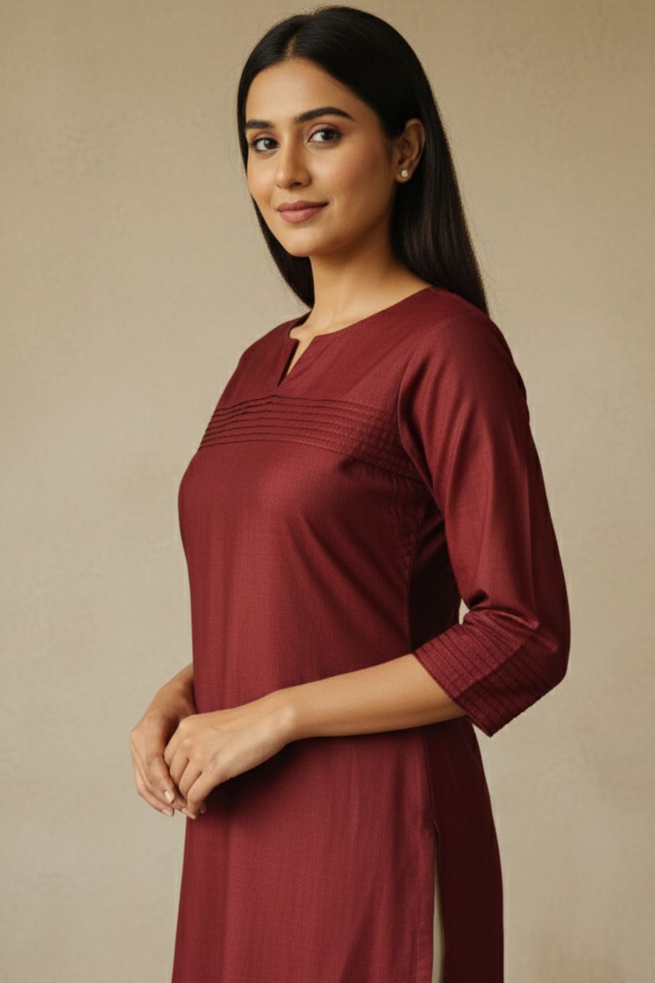 Jerna Silk Solid Straight Kurta