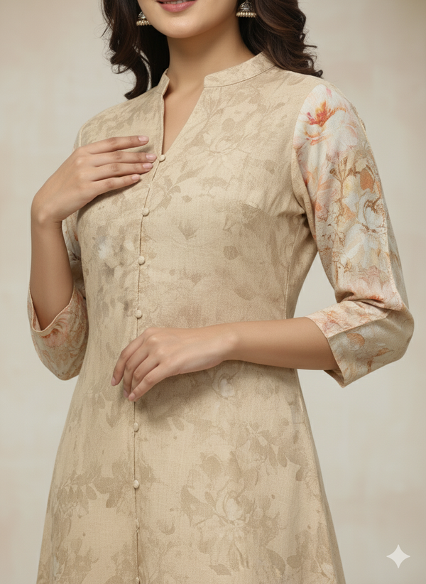 Cotton Printed A-line Kurta