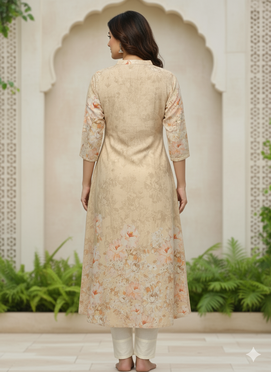 Cotton Printed A-line Kurta