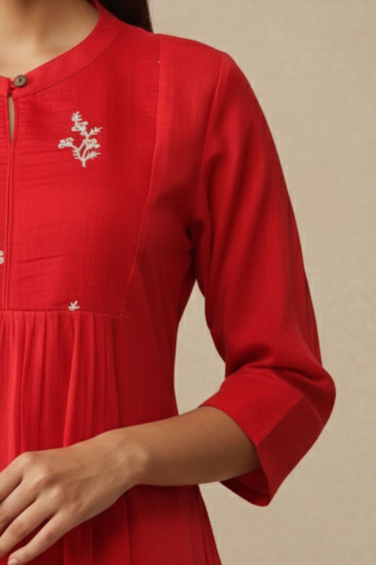 Mul Chanderi A-line Kurta